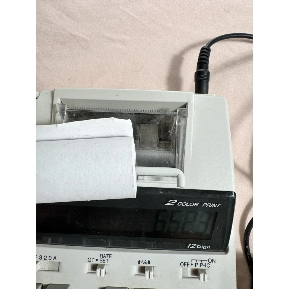 Sharp EL-1750V Electronic Printing Calculator 12 Digit 2 Color Print White